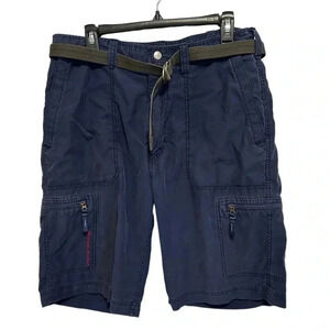 Men's Navy Cargo Shorts with Belt
